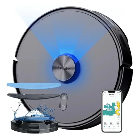 Robô Aspirador De Pó 4 Em 1 Varre Aspira E Passa Pano Com Lds Mapeamento Lydsto R1d Compatível Com Xiaomi Home Preto 127/220v