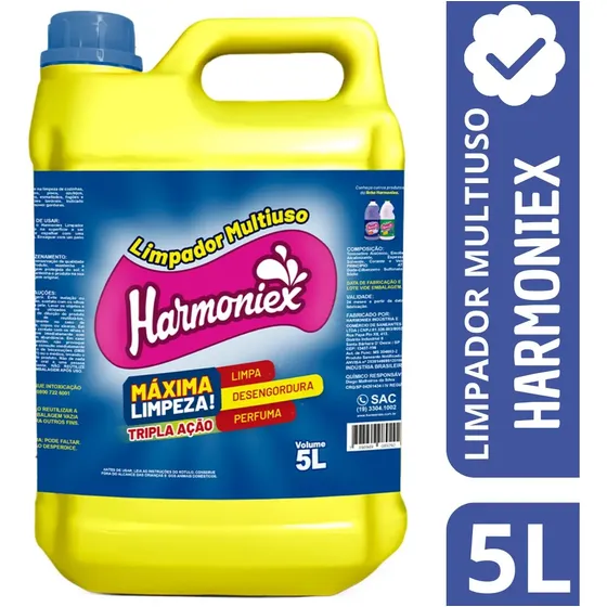 Limpador Multiuso Harmoniex Máxima Limpeza Imediato 5l