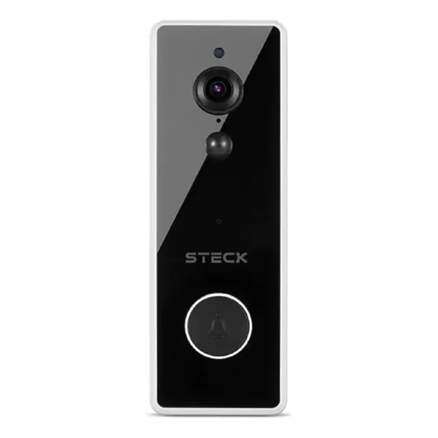 Porteiro Inteligente Com Campainha, Ambiente Conectado Steck Preto/branco