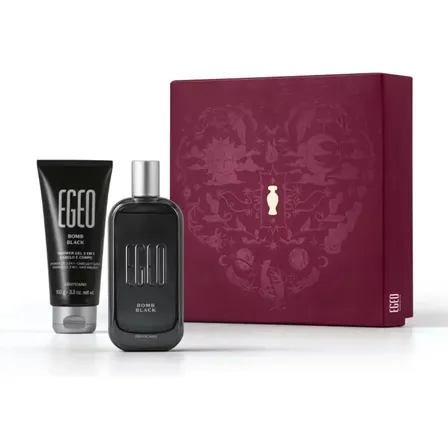 Kit Shower Sabonete Corporal Egeo Com Perfume O Boticário Bomb Black 90 Ml