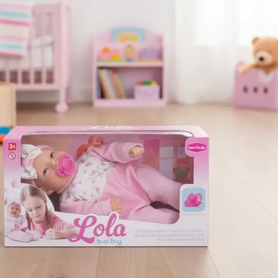Boneca Bambola Lola Baby 855 35 cm de Plástico com Chupeta