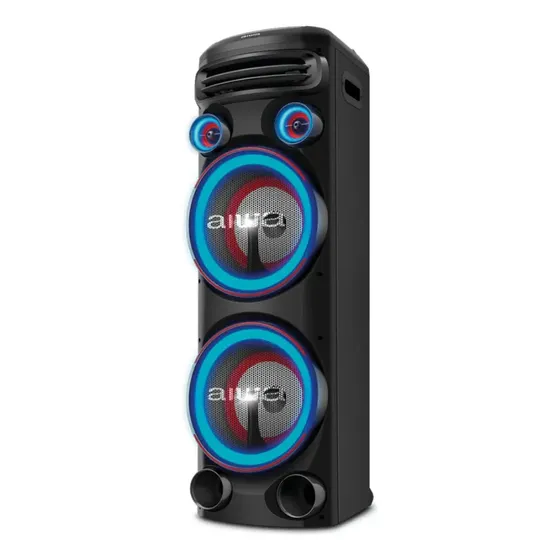 Torre de Som AIWA T2W-02 2300W 2Woofers10" Bluetooth RGB USB FM DJ