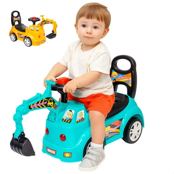 Trator de brinquedo escavadeira gigante veículo infantil Cor Azul-celeste