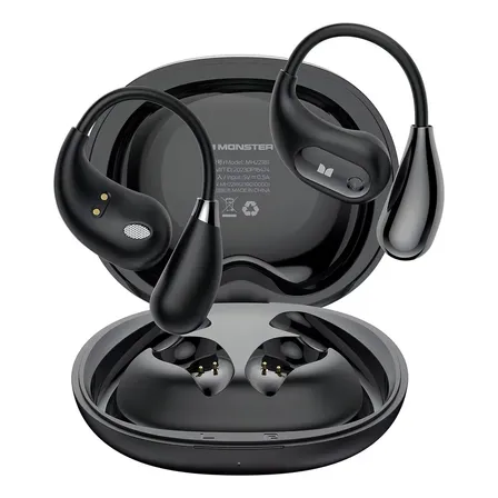 Fone De Ouvido Monster E29 Gamer Sem Fio Bluetooth 5.4, Intra-auricular E À Prova D'água Ipx6 Com Microfone Hd E Cancelamento De Ruído Preto