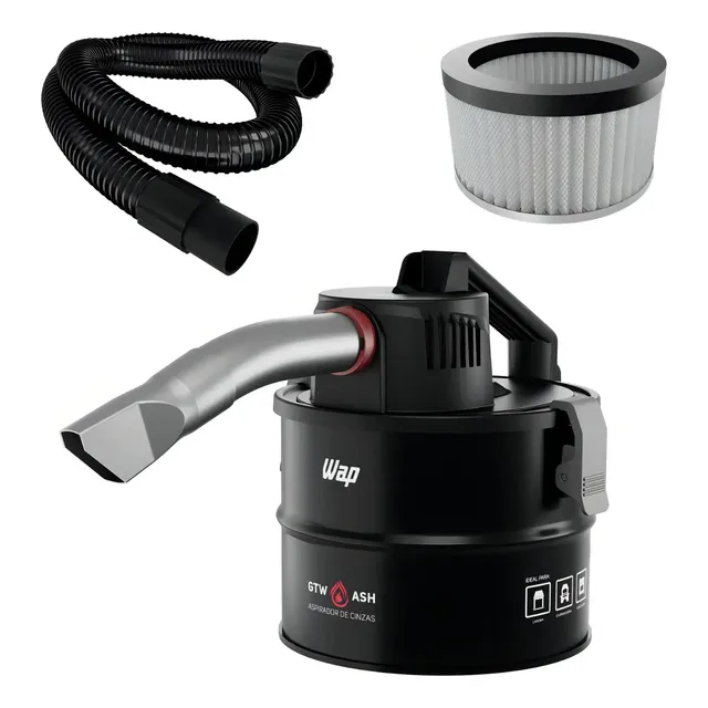 Aspirador de Cinzas WAP GTW ASH com Potência de 1400W Filtro HEPA Sugador de Pó Churrasqueira 127V