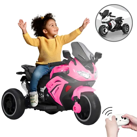 Moto Elétrica Infantil Motinha Triciclo Passeio Brinquedo Cor Rosa
