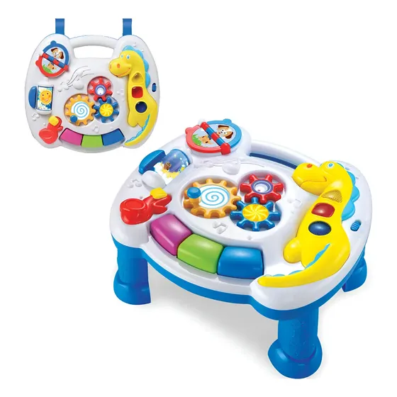 Mesinha Atividades Infantil Didática Mesa Bebe Interativa Cor Azul