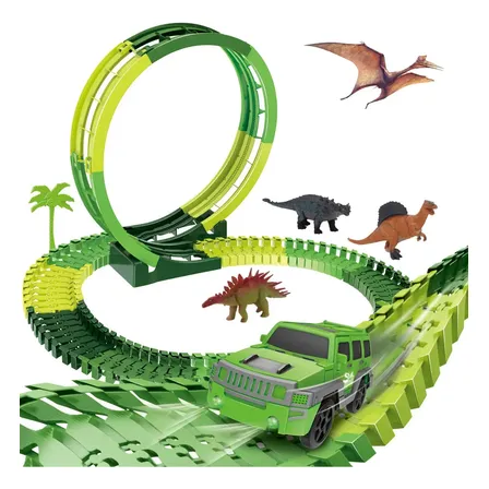 Pista Carrinho Dinossauro Looping Radical Som Luz 92 Peças