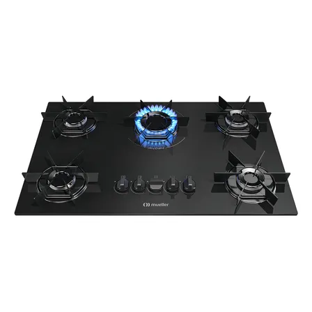 Fogão Cooktop Mueller 5 Bocas Queimador Ultra Chama Mcg5bb Cor Preto 127/220v