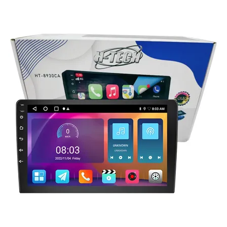 Central Multimídia Android 13 9 Qled Octa-core 3gb Ram 32gb H-tech Bluetooth Gps Preto