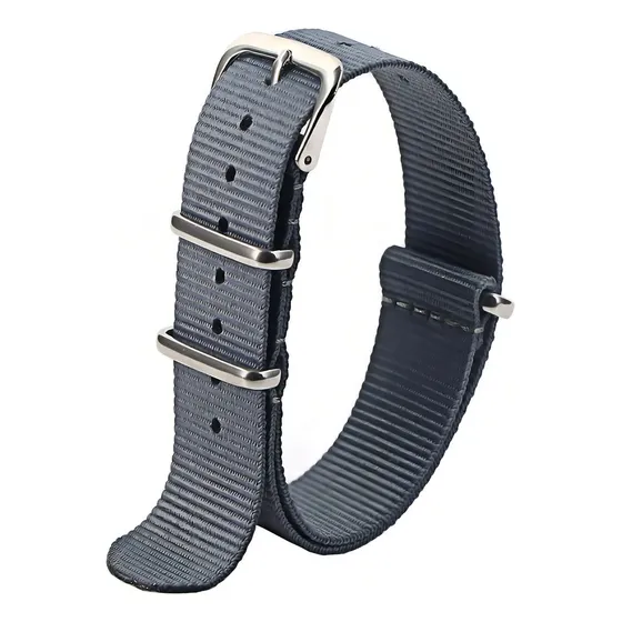 Pulseira 18mm, 20mm, 22mm, 24mm,26mm Nato Zulu Nylon Militar Cor Cinza 20mm