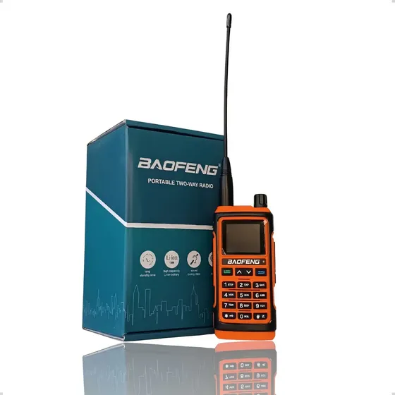 Radio Amador Comunicador Baofeng Uv17 Uhf Vhf Am Fm Aviação Bandas De Freqüência Vhf Uhf Fm Cor Laranja