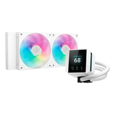 Water Cooler 240mm Deepcool Mystique ARGB Branco com Display L