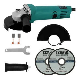 Esmerilhadeira Lixadeira Angular 4 1/2 900w Tssaper + Disco Cor Azul-petróleo 127v