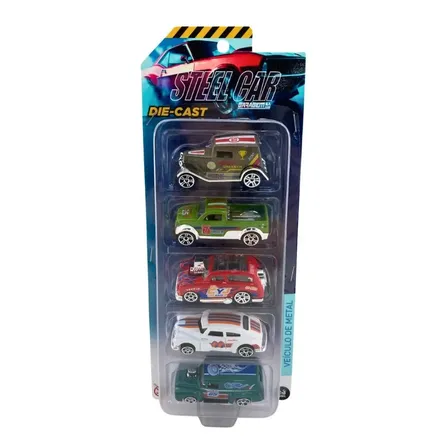 Kit Com 5 Mini Veículos Die Cast Garagem S.a Multicolor