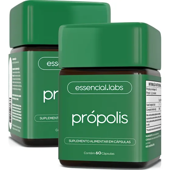 02 POTES do PRÓPOLIS VERDE com 1000mg por Dose Extrato com Máxima Concentração e Biodisponibilidade - 120 Cápsulas