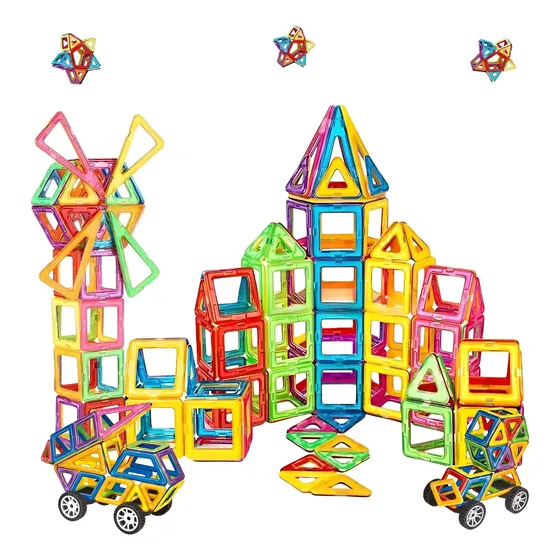 Blocos De Montar Magnéticos Brinquedo Construção 120 Peças 120