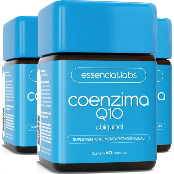 03 Potes Da Coenzima Q10 Ubiquinol 100mg Por Cápsula - 60 Cápsulas - Fórmula Concentrada Com 100% De Pureza E Matéria-prima Importada Sem Sabor