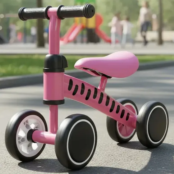 Bicicleta de Equilíbrio Brinq Kids Brinquei Rosa 1 Ano Sem Pedal
