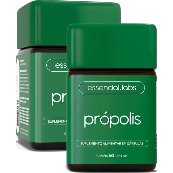 02 POTES do PRÓPOLIS VERDE com 1000mg por dose - Extrato com Pureza Extrema - 120 Cápsulas
