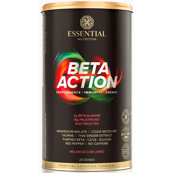 Pre Treino Sem Cafeina Beta Action 630g- Essential Nutrition Sabor Melancia E Limão Melancia/limão