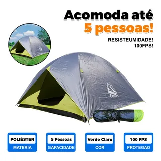 Barraca Iglu Forestdog 5 Pessoas Impermeável 1500mm Verde 240x240x140cm