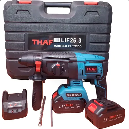 Martelete Thaf 21v Com Duas Bateria E Maleta Cor Azul Frequência 50hz / 60hz 127/220v