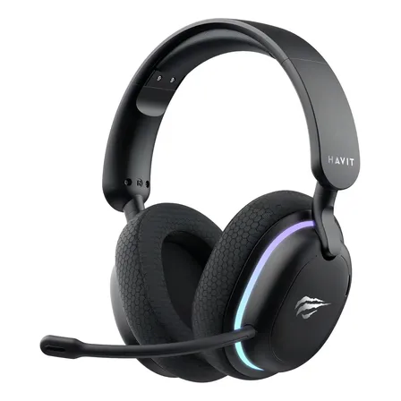 Headset Gamer Havit Fuxi-h7, Wireless, Bluetooth, Rgb, 40mm Cor Preto