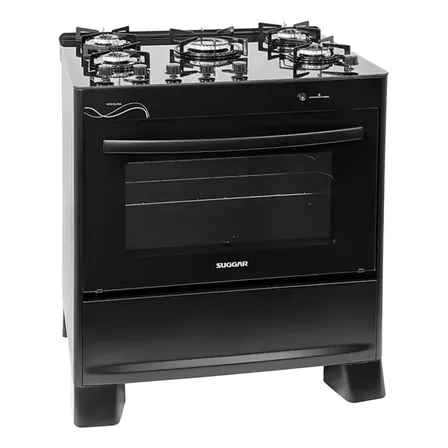 Fogão Neo Glass 5 Queimadores Preto Bivolt Fgvng510pt Suggar (Dupla Voltagem)