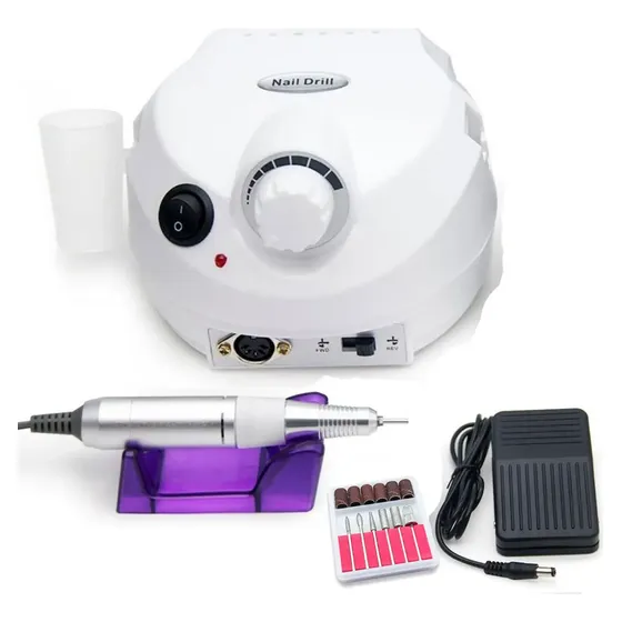 Lixadeira Porquinho Lixa Motor Unhas Elétrica 45000 Rpm Es1 Cor Branco 127/220v