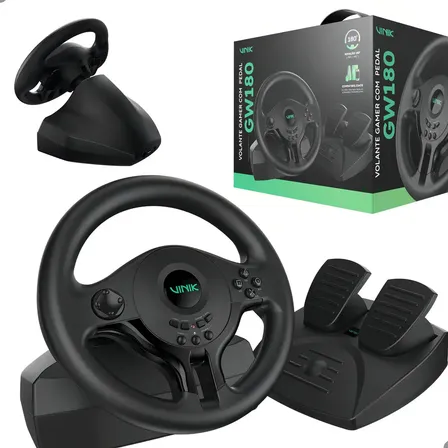 Volante Gamer Pc Ps4 Ps3 Xbox Series X/s/one Nintendo Cor Preto