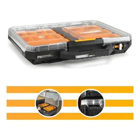 Organizador De Baixo Perfil Tb-b1-o-10 Stacktech Toughbuilt Preto