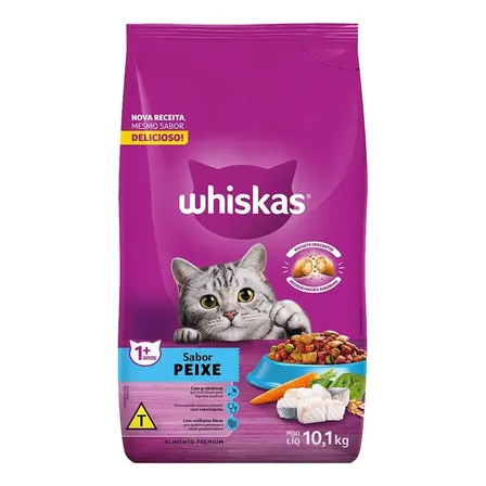 Ração Para Gato Whiskas Premium Peixe Com Delicrocs 10,1kg