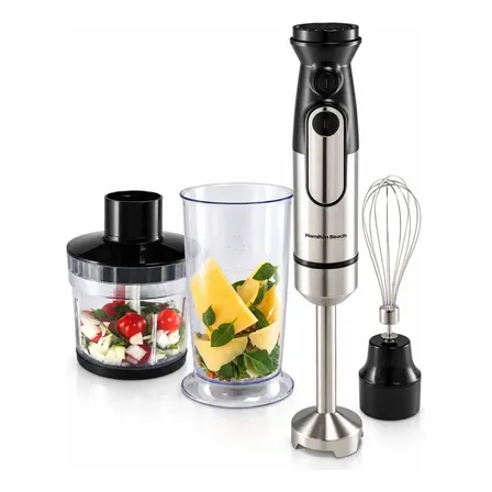 Mixer 3 Em 1 Turbo Hamilton Beach Misturador MIni Processador 500ML Fouet Com Copo Portátil 600ML 1000w Potência Multiuso - 8 Velocidades (Tritura Gelo) Lâmina Inox em "S"