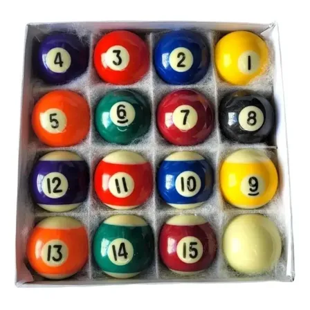 Bolas Sinuca Bilhar Numeradas 50mm 16 Peças Bilhares