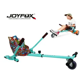 Hoverkart Universal Para Hoverboard 6.5'', 8.5'' E 10'' Joyfox Com Encosto Alto, Ajuste Central E Peso Máximo De 100kg Ciano
