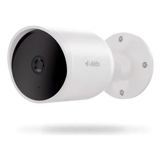 Câmera de Segurança Bullet Velds, Wi-Fi 2K 3MP c/ Visão Noturna e Alerta de Movimento, Branco