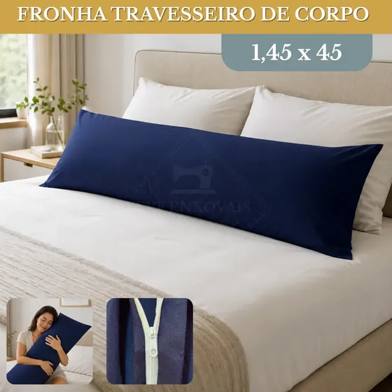 Evf Enxovais Fronha Travesseiro De Corpo Fronha Travesseiro Xuxão Travesseiro Azul-marinho Liso