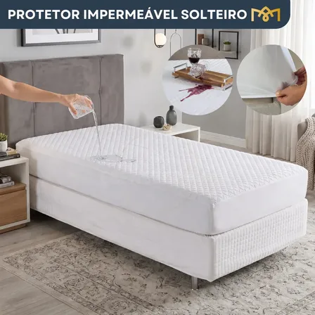 Protetor De Colchão Solteiro Matelado Capa Impermeável Antialérgico Antiácaro Macio Resistente 1 unidade Premium