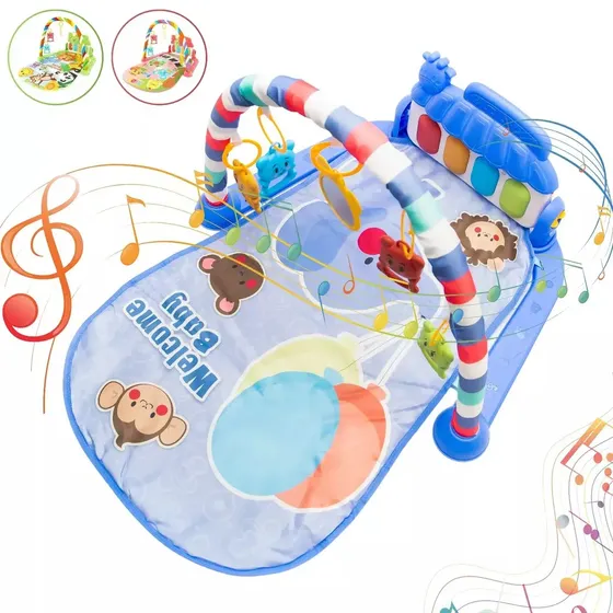 Tapete Infantil De Atividades Piano Musical Com Luz E Som Cor Azul