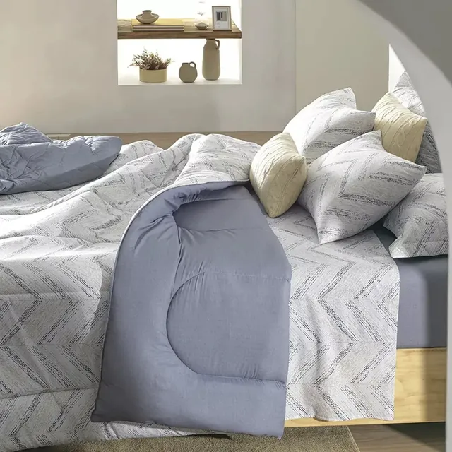 Jogo De Cama Queen Fred 100% Algodão 4 Peças Cinza Karsten