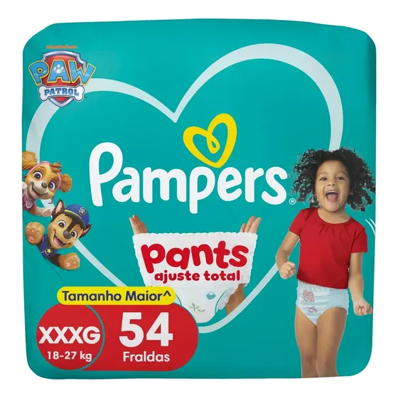 Fralda Pampers Pants Ajuste Total Xxxg 54 Unidades Sem Gênero