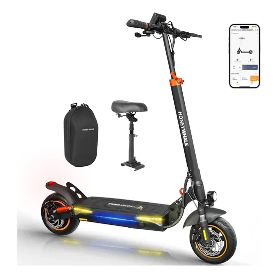 Patinete Elétrico HONEYWHALE T4A Dobrável para Adultos com Assento e Bluetooth