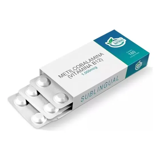 Vitamina B12 Metilcobalamina 1.000mcg 180cp Sublingual Sabor Framboesa