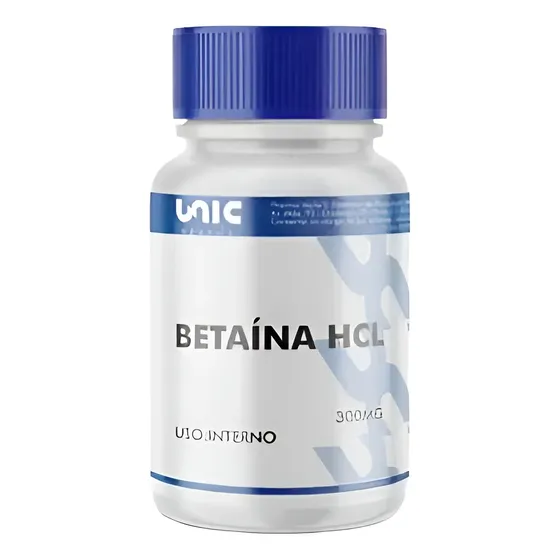 Betaina Hcl 300mg - 90 Cápsulas Sem Sabor