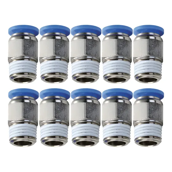 10 Conexão Pneumática Engate Rápido Reta Macho 1/8 Npt X 8mm