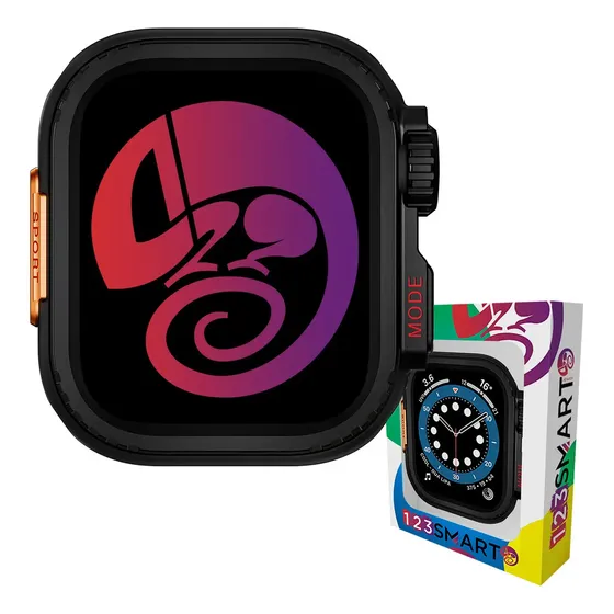 Capa Protetora Case Bumper De Aço Inoxidável Compativel Com Apple Watch Ultra 1 2 e 3 49mm - Preto