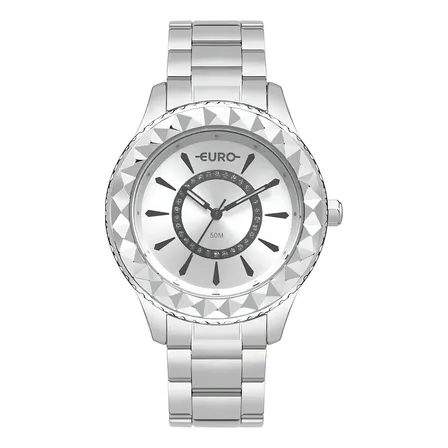Relógio Euro Feminino Glitz Prata - Eu2036yut/4k