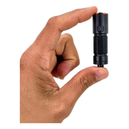 Mini Lanterna Tática Poderosa Led T12 P/ Pendurar No Pescoço Branco Preto