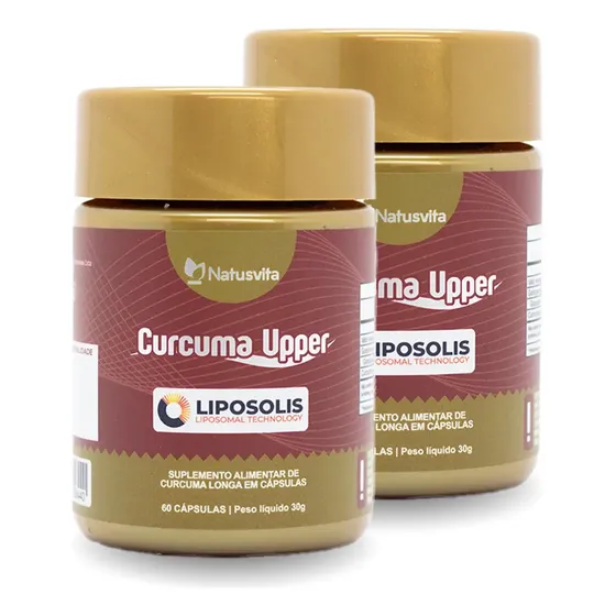 Kit 2x Curcuma Upper Natusvita 120 Cápsulas Curcumina Lipossomal Liposolis Alta Absorção Fitoterápico Natural Softgel